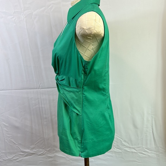 New York & Company Stretch Green Sleeveless Top Size Medium Top Zipper Side - Picture 2 of 7